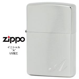 Zippo ジッポー ZIPPO イニシャル A US加工 200FBベース クロームサテーナ 在庫あり｜iget