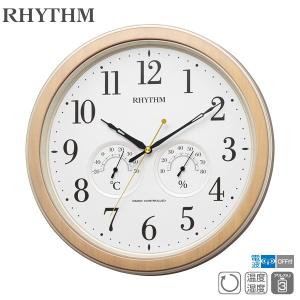 電波 掛 時計 フィットウェーブインフォートM553 8MY553SR23 連続秒針 温度 湿度 リズム RHYTHM お取り寄せ｜iget