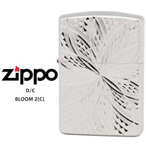 Zippo ジッポー ZIPPO ダイヤモンドカット ブルーム Diamond cut BLOOM D/C BLOOM 2(C) ホワイトニッケル White nickel 両面加工 オイル ライター お取り寄せ｜iget