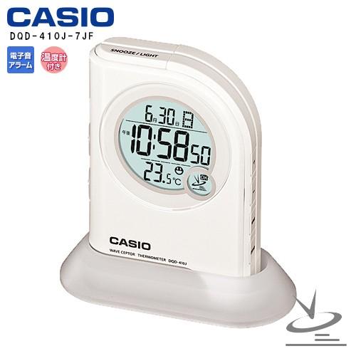 カシオ 電波 置 時計 DQD-410J-7JF CASIO 温度 LED ライト 電子音 アラーム...