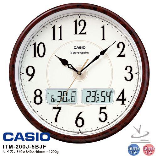 電波時計 掛け時計 温湿度計付 カレンダー カシオ CASIO  ITM-200J-5BJF お取り...