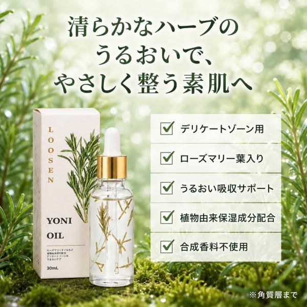 フェムケアオイル ローズマリー 30mL デリケートゾーンオイル うるおいケア 水溶性 マッサージ ...