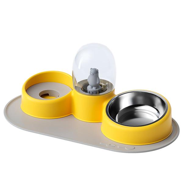 猫 水飲み器 犬水飲み器 自動給水器猫用 猫水フィルター犬用自動給水器（イエロー）