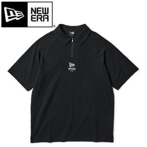 NEW ERA（ニューエラ） ゴルフ 半袖 ポロシャツ シアサッカー ブラック