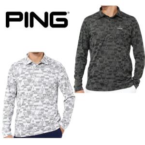 PING（ピン） ゴルフウェア 長袖シャツ 秋 冬 ロゴジャカード長袖
