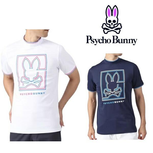 サイコバニー ゴルフ メンズ  ラインモチーフ モックネックTシャツ Psycho Bunny GF...