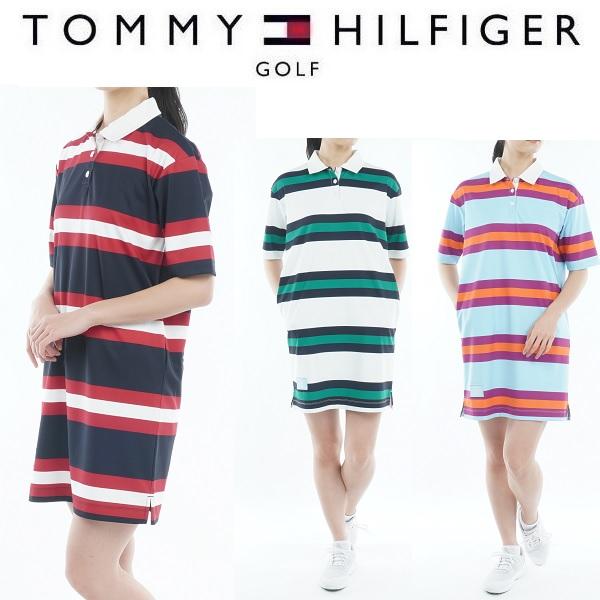 トミーヒルフィガー ゴルフ レディース ラガーストライプシャツ ワンピース TOMMY HILFIG...