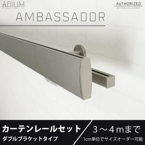 カーテンレール ダブルセット アイアン ADIUMシリーズ AMBASSADOR アンバサダー 3〜4mまで｜igogochi