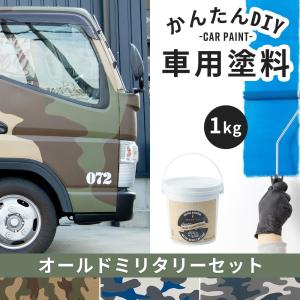 車塗料 水性塗料 自動車塗料 全塗装 刷毛 ローラー 艶消し 塗料 自分で diy Dippin'Paint カーペイント オールドミリタリー 1kg×3色セット JQ