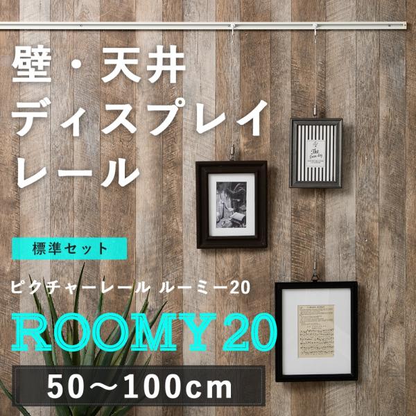 ピクチャーレール 壁 天井 展示 ディスプレイ レール アッパータイプ ルーミー20　標準セット/1...