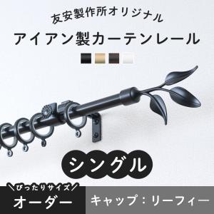 友安製作所 カーテンレール シングル アイアン 黒 おしゃれ 白