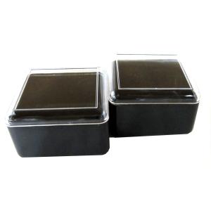 碁笥　上蓋が透明　プラスチック角ケース（2個セット）