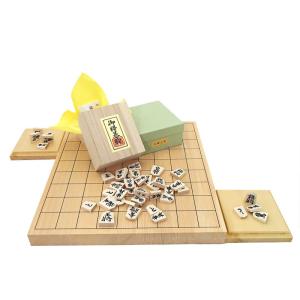 将棋セット 新桂2寸足付接合将棋盤竹と白椿上彫駒の足付将棋盤セット