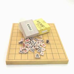 将棋セット 新桂1寸卓上将棋盤セット(木製将棋駒樺材優良押し駒)【囲碁