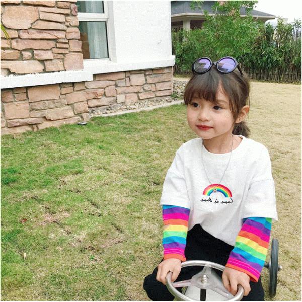 キッズ虹柄長袖Ｔシャツ