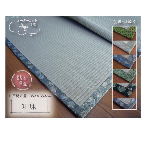 熊本県産 天然い草 上敷き ござ 江戸間 8畳 純日本国産 352×352cm 知床 サイズオーダー...