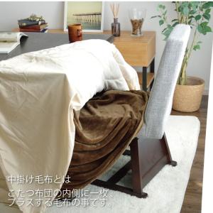 こたつ布団 ハイタイプこたつ用中掛け毛布 長方...の詳細画像1