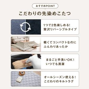 こたつ布団セット 正方形 掛敷セット 先染めこ...の詳細画像2
