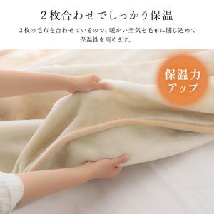 毛布 2枚合わせ シングル 西川 「オーロラボ...の詳細画像2