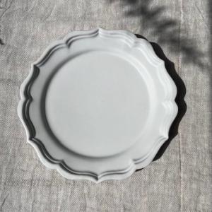 臼杵焼 USUKIYAKI 輪花オーバル長皿 ホワイト USUKIYAKI研究所