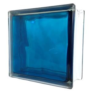 ガラスブロック（６個セット送料無料）190x190x95クラウディインカラー スカイ ブルーgb41095-6p