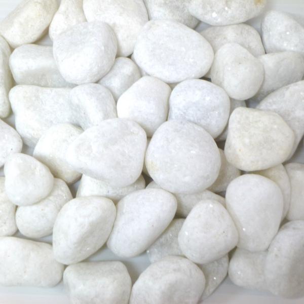 玉砂利庭ガーデニング砕石ホワイト白化粧玉石20kg（本州限定販売）