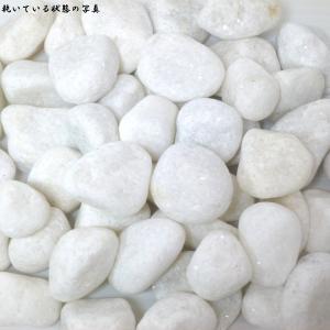 玉砂利庭ガーデニング砕石ホワイト白化粧玉石20...の詳細画像1