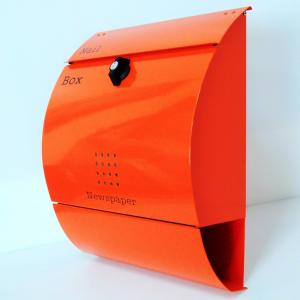 郵便ポスト郵便受けおしゃれかわいい人気北欧モダンデザイン大型メールボックス 壁掛けプレミアムステンレス オレンジ色ポストpm035｜ihomepro