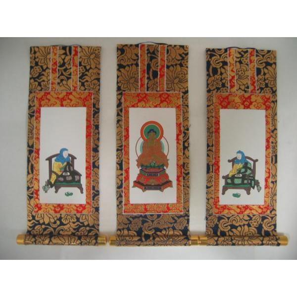 仏壇用　掛け軸　浄土宗用　3枚セットサイズ20代　各宗派対応