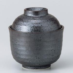 和食器 フタをあけてふわぁーっと 黒釉 茶碗蒸し