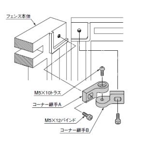 LIXIL TOEX コラゾン1型2型3型フェンス用 コーナー継手｜iidaya