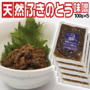 全国送料無料 無添加 山形県産 飯豊ばあちゃんの煮物 天然ふきのとう味噌 100ｇを5袋 冷凍食品 フキノトウ 沖縄離島除く