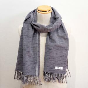 IIE Lab. Analog stole 片縁取り灰［n］  会津木綿