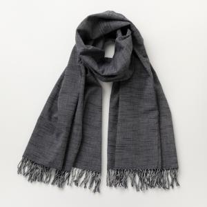 IIE Lab. 5year stole ネイビーホワイト無地 会津木綿 ストール