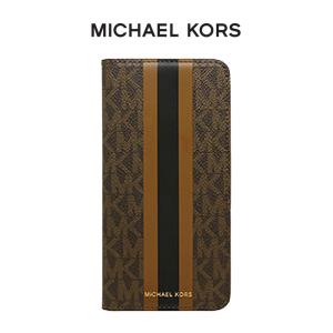 【Galaxy S20 5G用】MICHAEL KORS ブックタイプケース／Brown Stripe 　RS0C044T　ブランド　手帳型　オシャレ 4580678544793