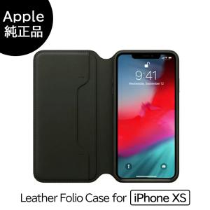 【Apple(アップル)・純正品】【iPhoneXS用】レザーフォリオ(leather　Folio)手帳型 - ブラック　4549995039252｜iikakakustore