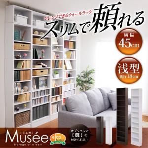 送料無料 ウォールラック-幅45・浅型タイプ- Musee-ミュゼ- （天井つっぱり本棚・壁面収納）