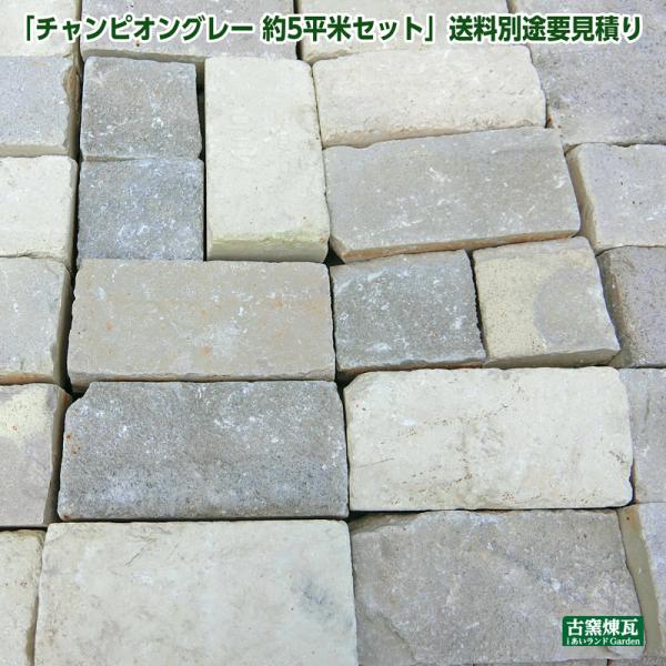 レンガ ブロック タイル アンティークレンガ チャンピオングレー 約5平米セット（送料別途見積り）グ...