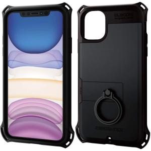エレコム iPhone 11 ケース ZEROSHOCK 衝撃吸収 落下時の衝撃から本体を守る リング ブラック PM-A19CZERORBK