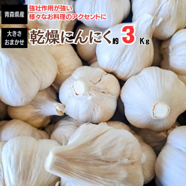 にんにく 乾燥にんにく 青森県産 約3ｋｇ