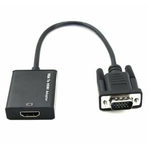 VGA to HDMI変換アダプタ 1080P 音声対応 ビデオケーブル 変換アダプタ 変換器 プロジェクター PC HDTV HDTV用 ブラック