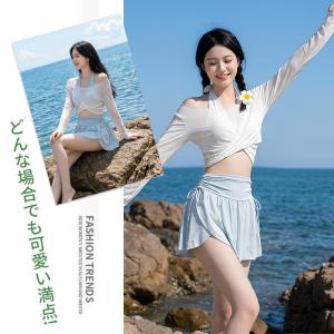 水着 レディース 3点セット 体型カバー uv...の詳細画像1