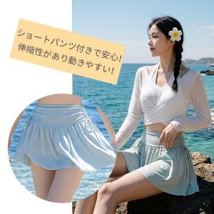 水着 レディース 3点セット 体型カバー uv...の詳細画像4