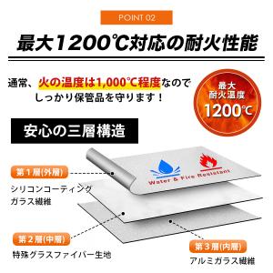耐火防水ケース 耐火袋 耐火バッグ 耐火ケース...の詳細画像3