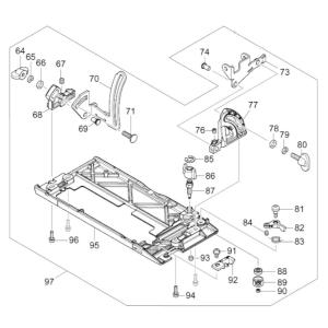 マキタ makita 18V 165mm 充電式 マルノコ HS611DZ 用 ベースアッセンブリ 64-71,73,74,76-96ツキ 136267-5 部品 パーツ 修理 丸のこ 丸鋸