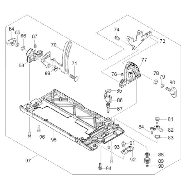 マキタ makita 18V 165mm 充電式 マルノコ HS611DZ 用 ベースアッセンブリ ...