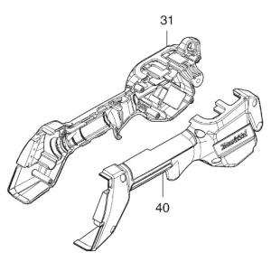 マキタ makita 18V 充電式 草刈機 MUR190LDZ用 ハウジングセット品 青