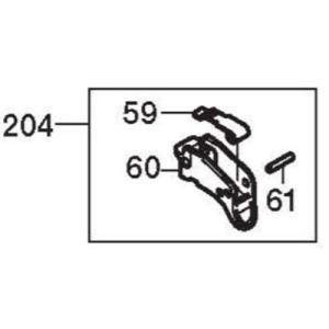 MAX マックス 高圧 コイルネイラ スーパーネイラ HN-50N4(D)-R 用 トリガ ASSY (アフター) No.204 (HN81406) 部品 修理 釘打機 スイッチ
