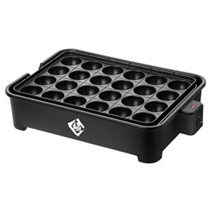 [山善] たこ焼き器 24穴 極のたこ焼き器 1200W 着脱式プレート フッ素コーティング 簡単お手入れ 串ガイド付 ワンタッチ操作 YOG-｜iinos