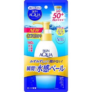 スキンアクア (skin aqua) 50+ UV スーパー モイスチャージェル 大容量ポンプタイプ 日焼け止め 無香料 1個 (x 1)｜iinos